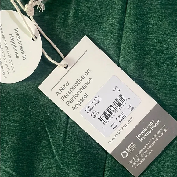 Vuori Strato Tech T, Viridian Heather NWT Medium - Picture 5 of 5